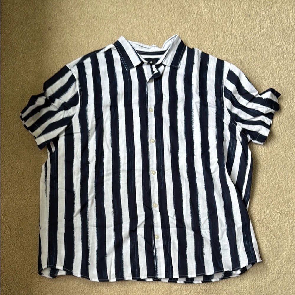 Express Striped Blue and White Men's Shirt